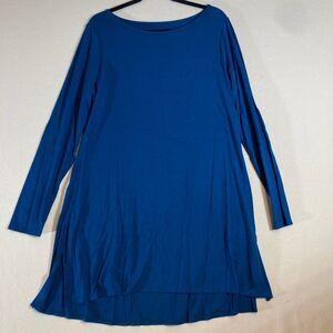 Soft Surroundings Tunic/Dress Med Teal Long Sleeve Minimalist‎ Classic Casual